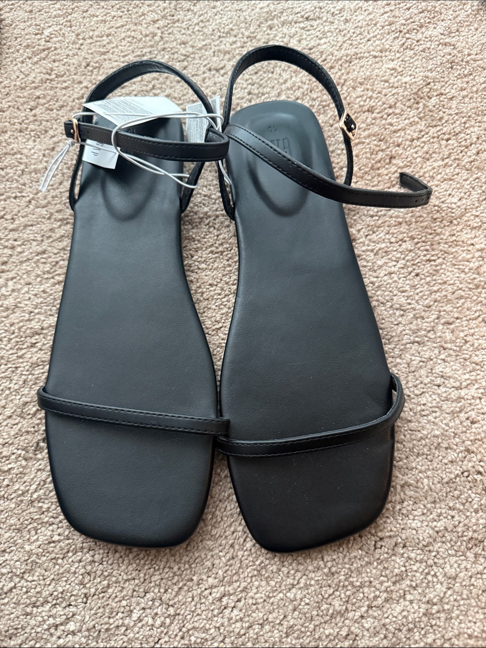 GAP Black Thin-Strap Square-Toe Sandals